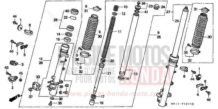 FRONT FORK for Africa Twin 750 TASMANIA GREEN ME (G142G) from 1995